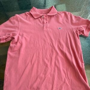 Vineyard Vines Mens Polo Shirt Rose Short Sleeve Split Hem Cotton Logo Men's L